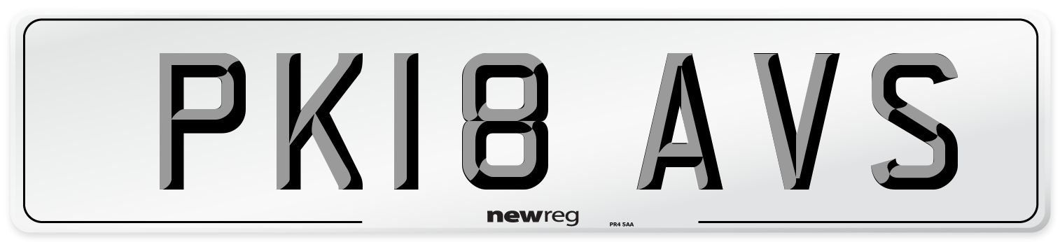 PK18 AVS Number Plate from New Reg